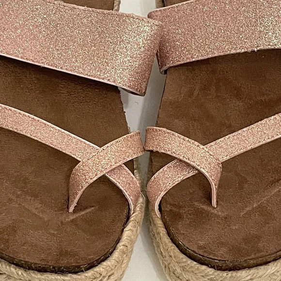 Madden Girl Metallic Rose Gold Espadrilles Sandal Size 7.5 platform - Picture 7 of 16